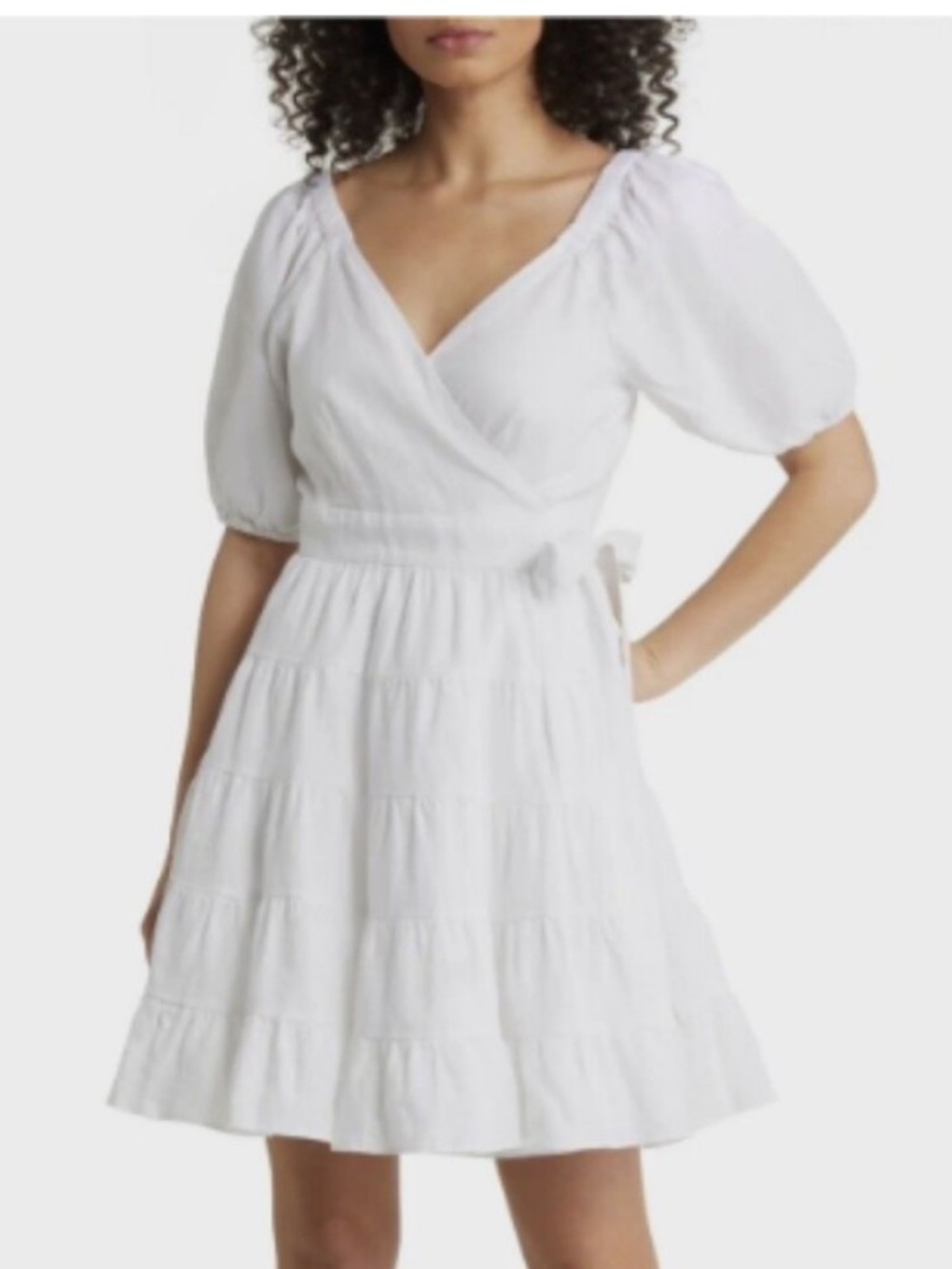 NWT Lily Pulitzer White Puff-Sleeve Wrap Dress size 4